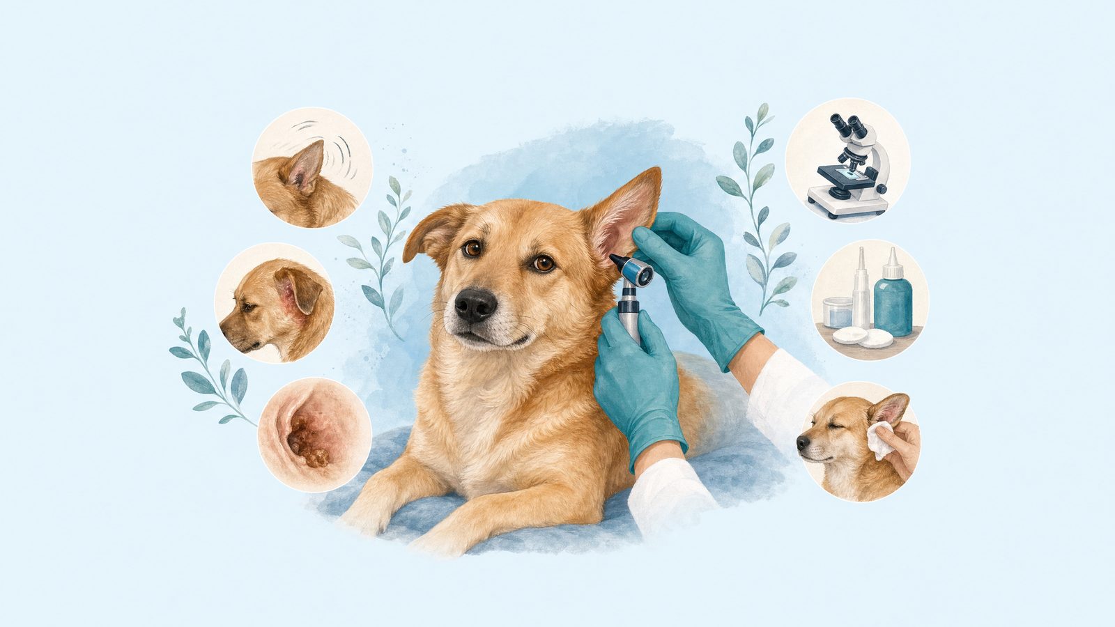 Illustration of relaxed dog with one ear gently visible.